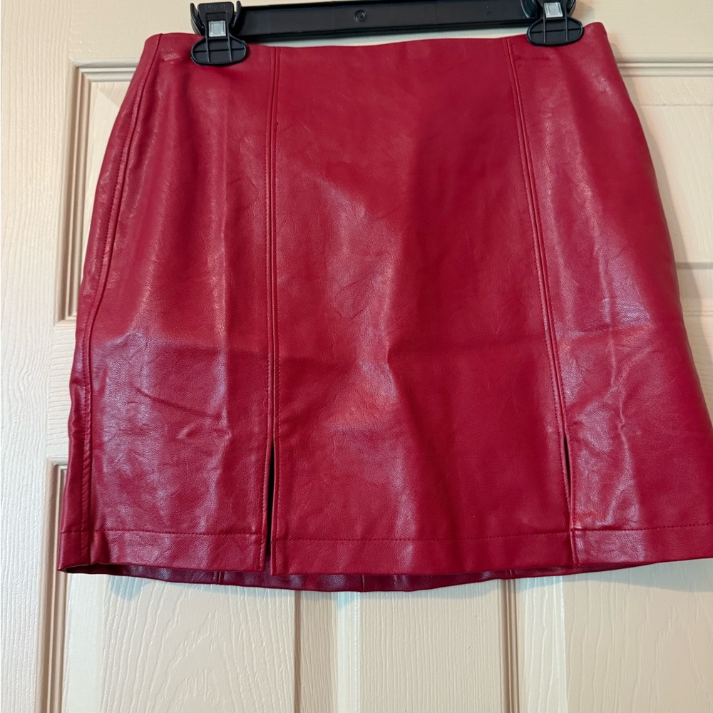 Forever 21 Red Mini Pencil Skirt with Slit